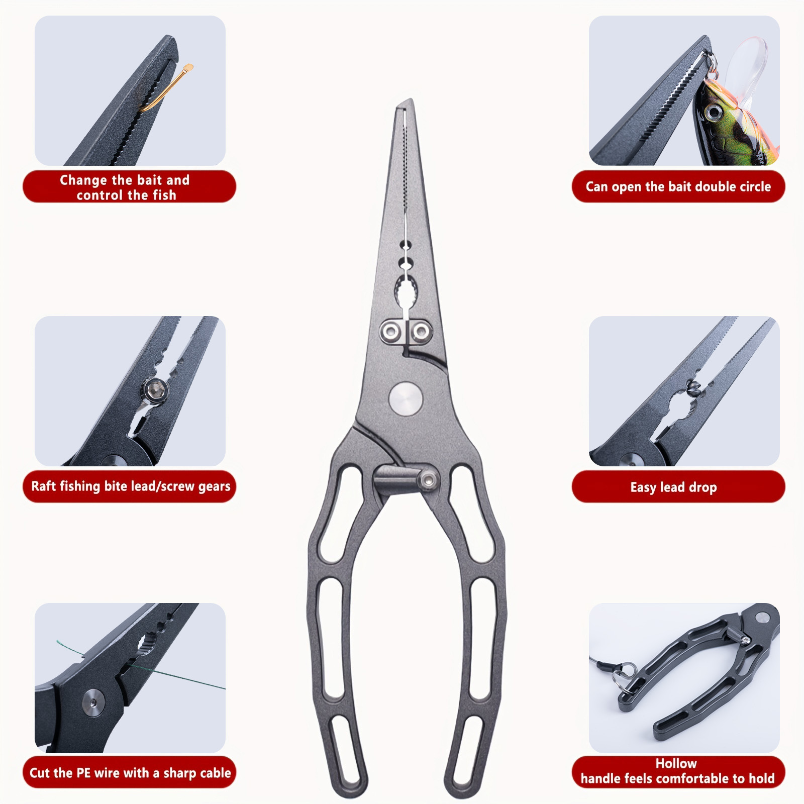 Fishing Pliers and Fish Grippe - Fishing Hook Sharpener 评论和价格